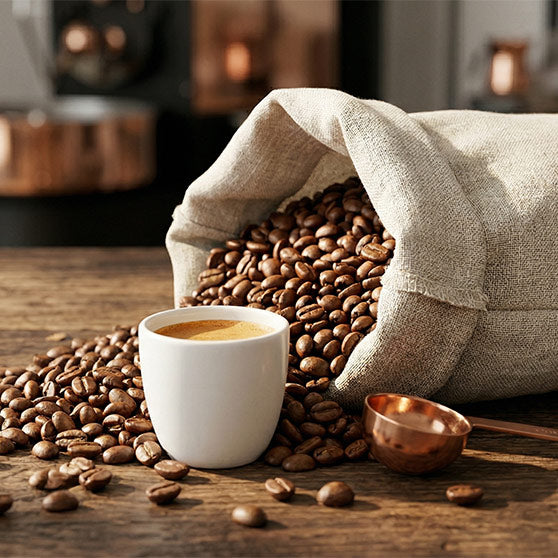 A side-by-side look at artisan small-batch roasted beans from Puglia, representing the freshest Italian coffee in the US.